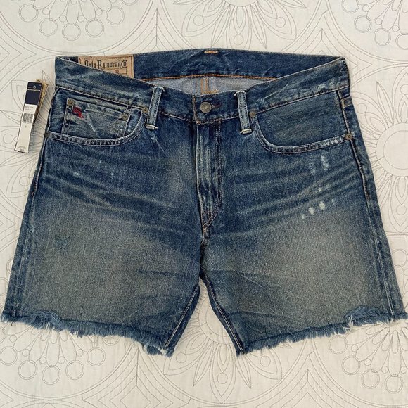 POLO Distressed Denim Shorts womens Cut-Off Style Ralph Lauren